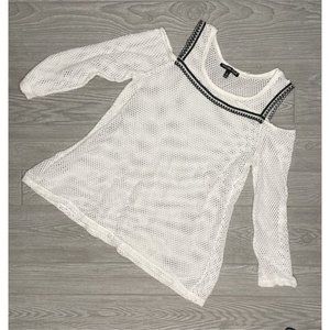 Rachel Cole mesh athletic work out long sleeve shirt with black detail small